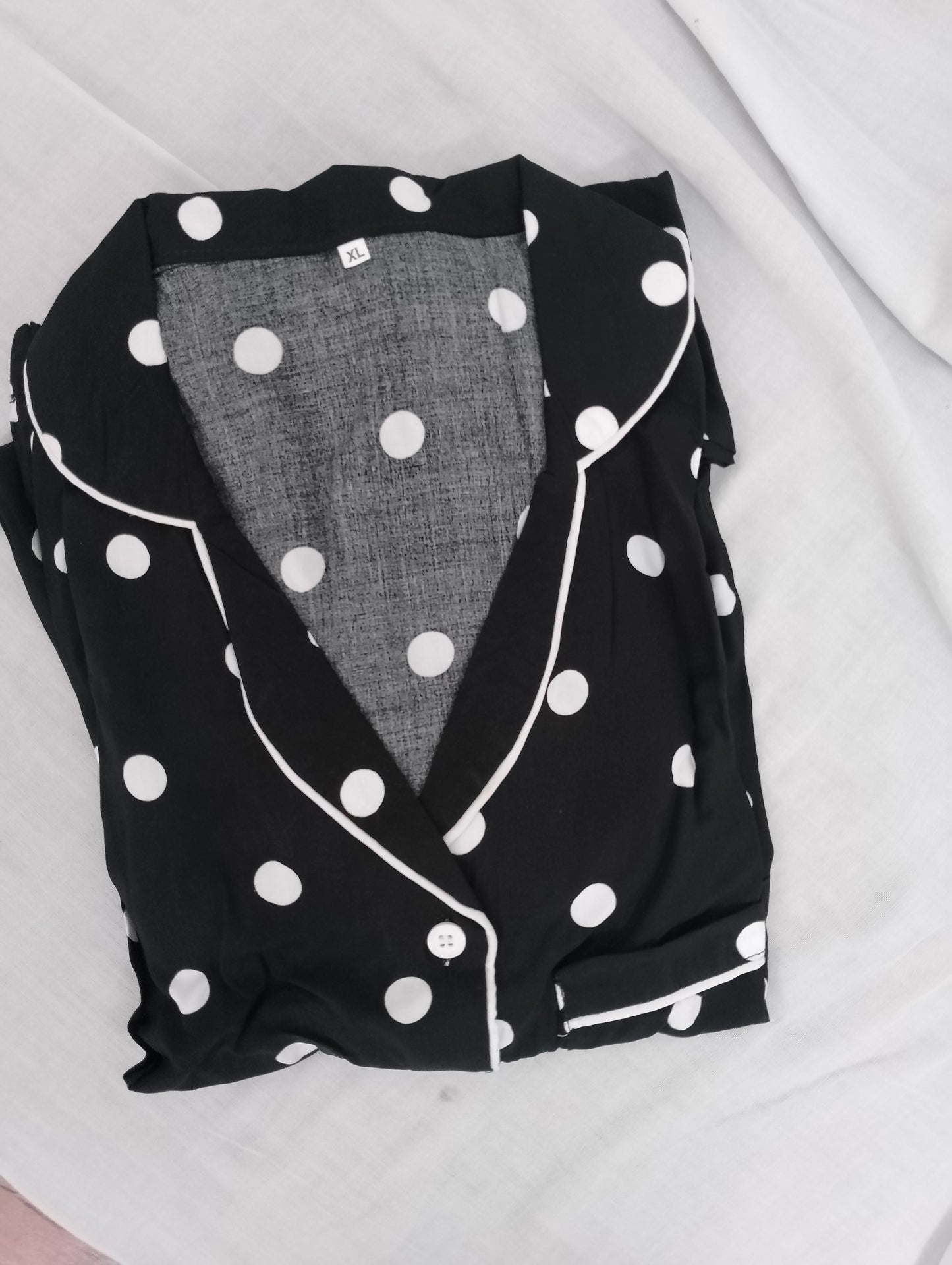 Black polka dots pj suit